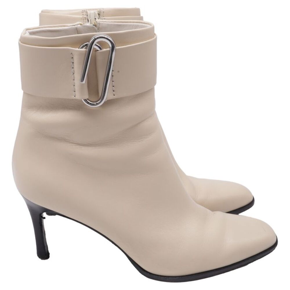 3.1 Phillip Lim Alix Heeled Ankle Boots in Cream Leather